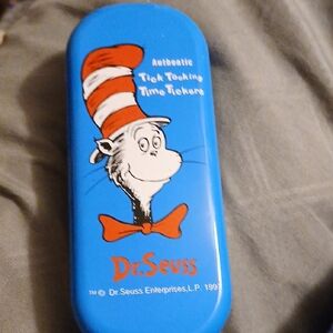 Dr. Seuss Blue Watch Case with Red Accents With Clip On Watch